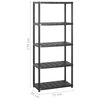 vidaXL Storage Shelf 5-Tier Black 111.8x15.0x66.9" Plastic (4x147684)