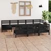 vidaXL Garden Lounge Set Black Solid Pine Wood Medium Modular