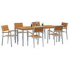 vidaXL Garden Dining Set 7 pcs Gray and brown 78.7" x 35.4" x 29.5