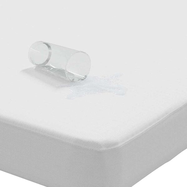 vidaXL Mattress Protector White Polyester with TPU backing 78.7x86.6 in