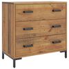 vidaXL Chest Of Drawers Natural Pine Solid pinewood, engineered wood, metal
