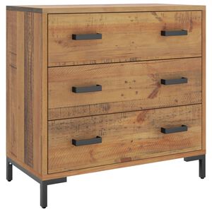 vidaXL Chest Of Drawers Natural Pine Solid pinewood, engineered wood, metal