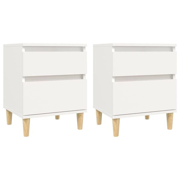 vidaXL Bedside Cabinet Set of 2 White