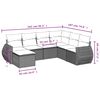vidaXL Garden Sofa Set Brown PE Rattan, Powder-Coated Steel, Polyester