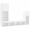 vidaXL TV Wall Unit White Engineered wood, Glass Medium Modular