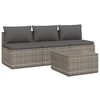 vidaXL Garden Lounge Set Gray PE Rattan, Powder-Coated Steel, Polyester, PVC