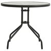 vidaXL Outdoor Table Anthracite Powder-coated steel, Tempered glass