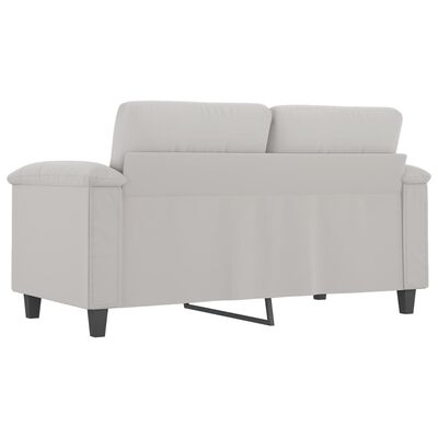 vidaXL 2-Seater Sofa Light Gray 47.2" Microfiber Fabric