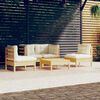 vidaXL Garden Lounge Set Cream Solid Pine Wood, Fabric (100% Polyester)