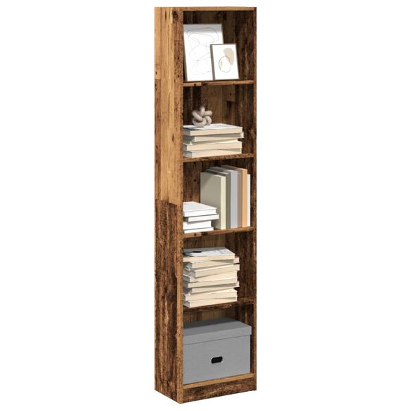 vidaXL Bookcase Old wood Engineered wood Tall Bookcase Rectangular