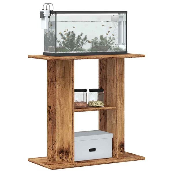 vidaXL Aquarium Stand Old Wood Engineered wood Medium Aquarium Stand