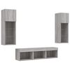 vidaXL 5 Piece TV Wall Units with LED Gray Sonoma Engineered Wood