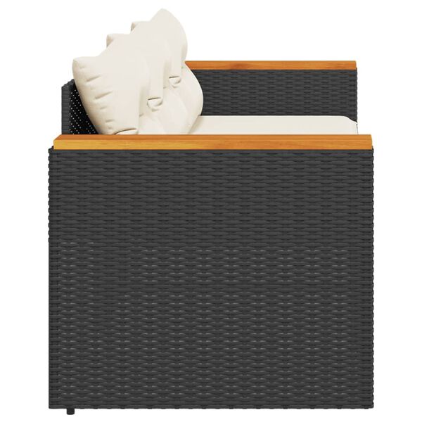 vidaXL Garden Sofa Black and Cream White