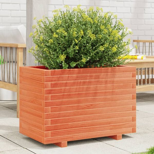 vidaXL Garden Planter Wax brown Solid pinewood 27.6 x 15.7 x 19.5 in