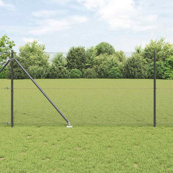 vidaXL Fence Post Grey 32.81 x 3.28 ft (0.63 x 0.63 in mesh) Steel