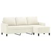 vidaXL 3-Seater Sofa with Footstool Cream 70.9" Velvet