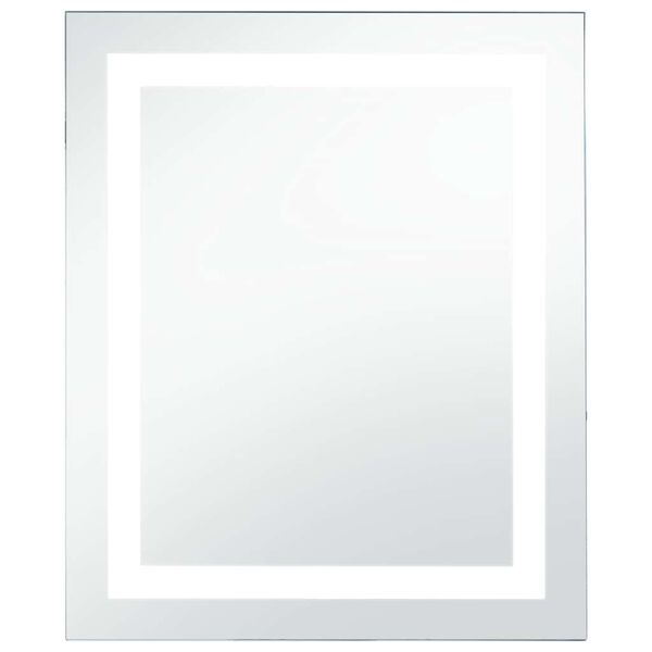 vidaXL Bathroom Mirror Silver Glass 23.6 x 31.5 in Bathroom Mirror