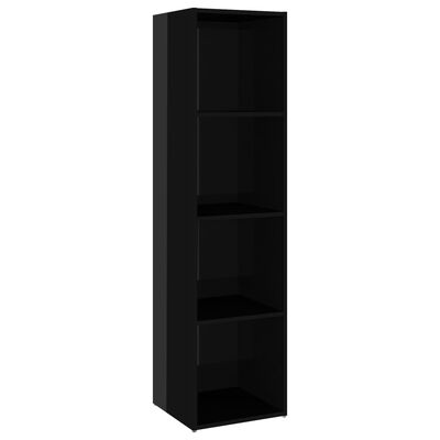 vidaXL TV Cabinet High Gloss Black 56.1"x13.8"x14.4" Engineered Wood