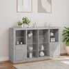 vidaXL Sideboard Set of 3 Concrete grey Engineered wood, Glass Large