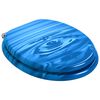 vidaXL WC Toilet Seats with Soft Close Lid 2 pcs MDF Blue Water Drop Design (2x146913)