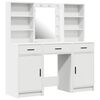 vidaXL Dressing Table Set with Drawer 3 pcs White Engineered wood