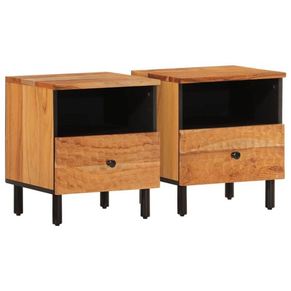 vidaXL Bedside Cabinet Set of 2 Natural wood