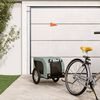vidaXL Pet Bike Trailer Gray and Black Oxford Fabric, Iron, PVC