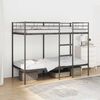 vidaXL Bunk Bed Black Steel, Mesh Fabric 39.4 x 74.8 in mattress size