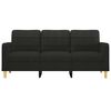 vidaXL 3-seater Sofa Black Fabric (100% polyester), metal, foam