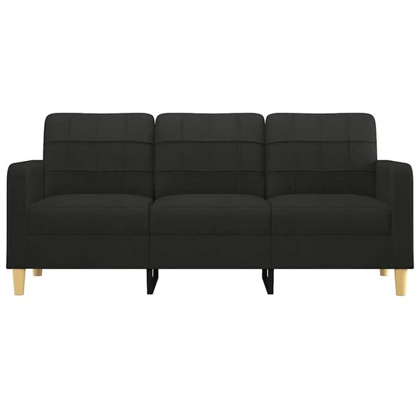 vidaXL 3-seater Sofa Black Fabric (100% polyester), metal, foam