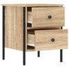 vidaXL Bedside Cabinet Set of 2 Sonoma oak Engineered wood, Iron Medium