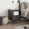vidaXL Bedside Cabinet Black Cold-rolled Steel Small Adjustable Feet
