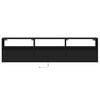 vidaXL TV Wall Cabinet with LED Black 180x31x45 cm