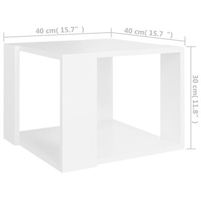 vidaXL Coffee Table White 16"x16"x12" Engineered Wood