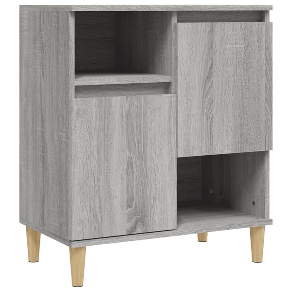 vidaXL Sideboard Grey Sonoma Engineered wood, solid eucalyptus wood