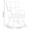 vidaXL Rocking Chair Cream White Velvet, Solid rubber wood, Steel