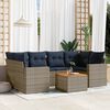 vidaXL 7 Piece Patio Sofa Set with Cushions Gray Poly Rattan