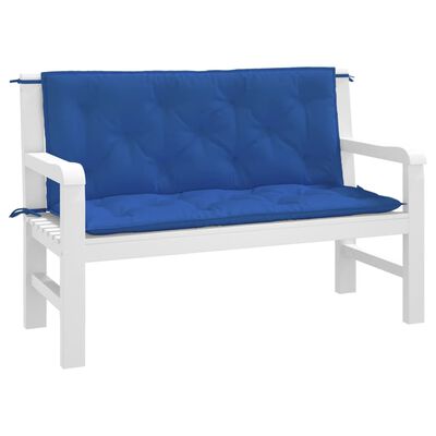 vidaXL Garden Bench Cushions 2pcs Blue 47.2"x19.7"x2.8" Oxford Fabric