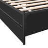 vidaXL Bed Frame Black Engineered wood, steel Small Single Bed Frame