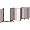 vidaXL Dog Gate Set of 6 Brown Oak Solid fir wood Total length 118.1 in