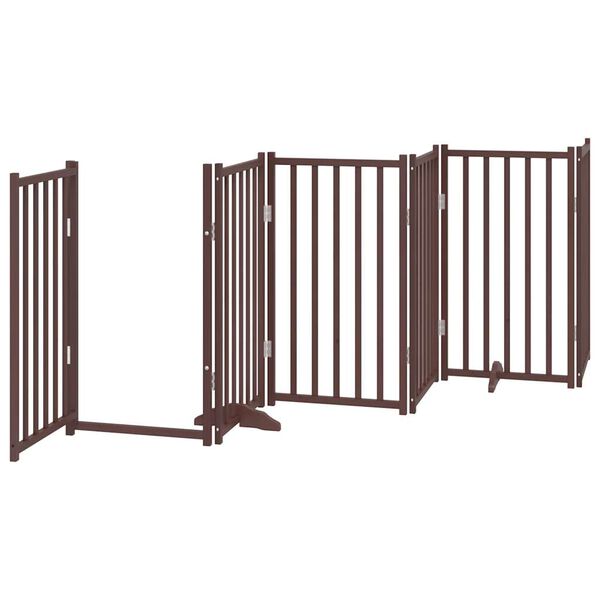 vidaXL Dog Gate Set of 6 Brown Oak Solid fir wood Total length 118.1 in