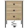 vidaXL Bedside Cabinet with Drawer Sonoma Oak 16.54 x 16.14 x 24.02 in
