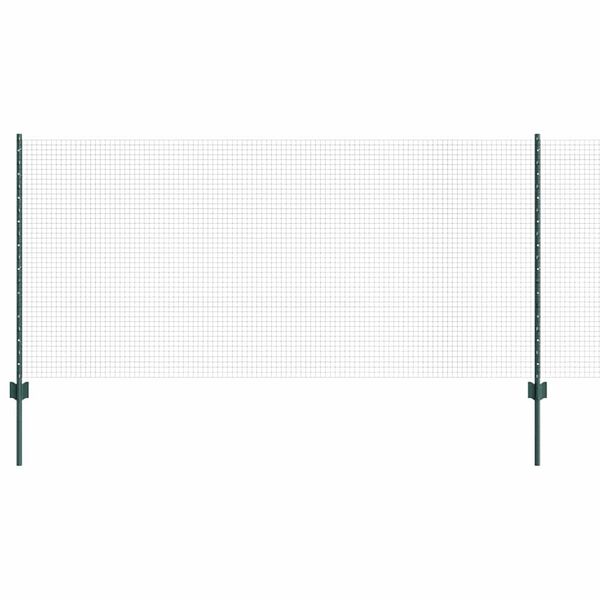 vidaXL Fence with Post Green 3.28 x 164.04 ft Steel and PVC