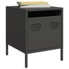 vidaXL Bedside Cabinet Set of 2 Black Cold-rolled steel