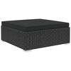 vidaXL Garden Sofa Black PE Rattan, Powder-Coated Steel, 100% Polyester
