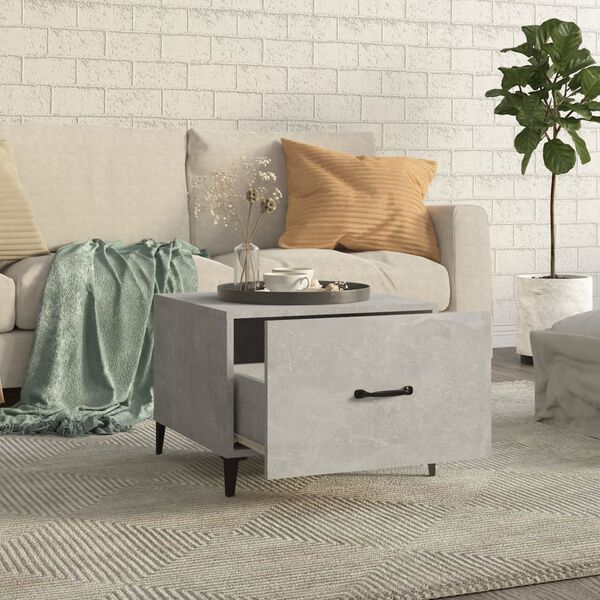 vidaXL Coffee Table Set of 2 Concrete Grey Engineered wood, Metal Medium