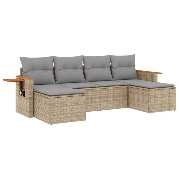 vidaXL Garden Sofa Set Beige and Light Grey
