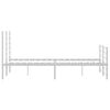 vidaXL Bed Frame White Powder-Coated Steel Full Bed Frame Rectangular