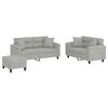 vidaXL 3 Piece Sofa Set with Pillows Light Gray Microfiber Fabric