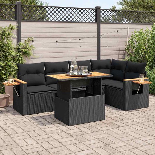 vidaXL Garden Sofa Set Black